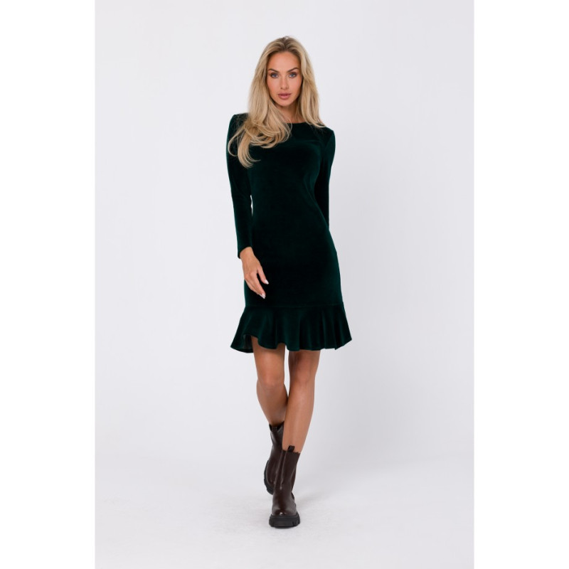 M765 Dress with ruffled bottom hem - green 2