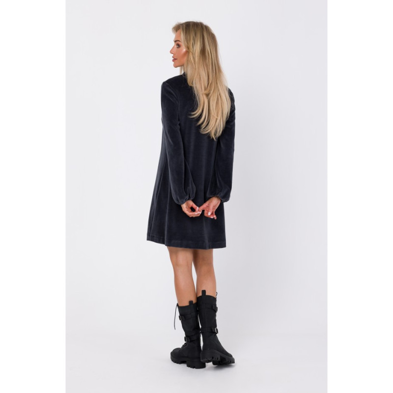 M767 V-neckline dress - graphite 2