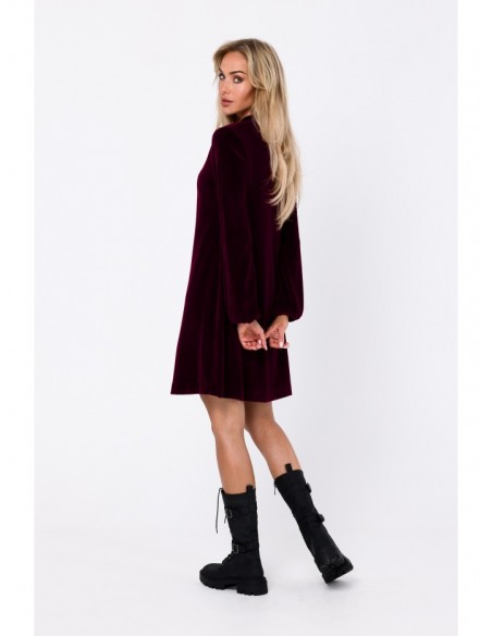 M767 V-neckline dress - maroon