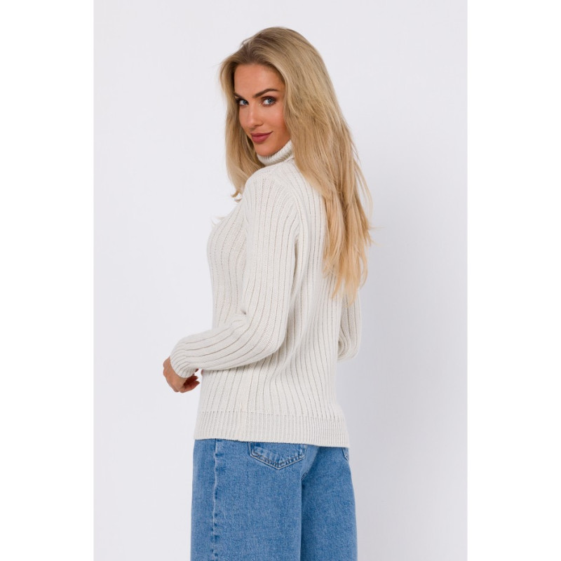 M771 Ribbed sweater with a high collar - ivory 2