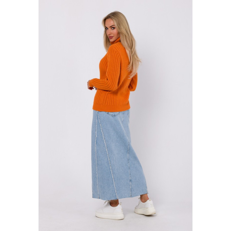 M771 Ribbed sweater with a high collar - orange 2