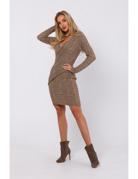 M773 Fitted sweater dress - brown