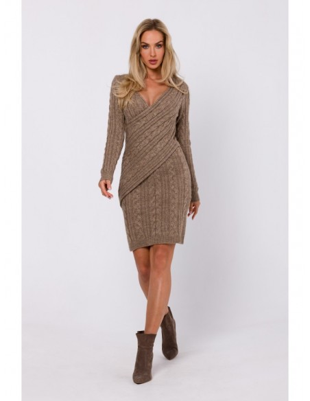 M773 Fitted sweater dress - brown