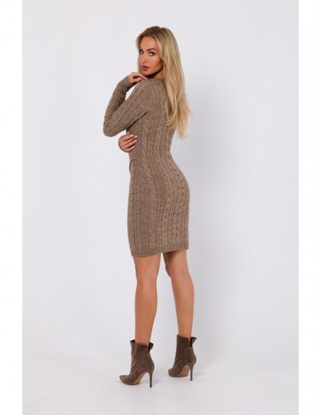 M773 Fitted sweater dress - brown