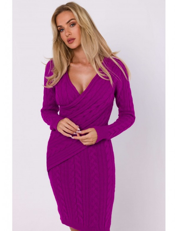 M773 Fitted sweater dress - purple