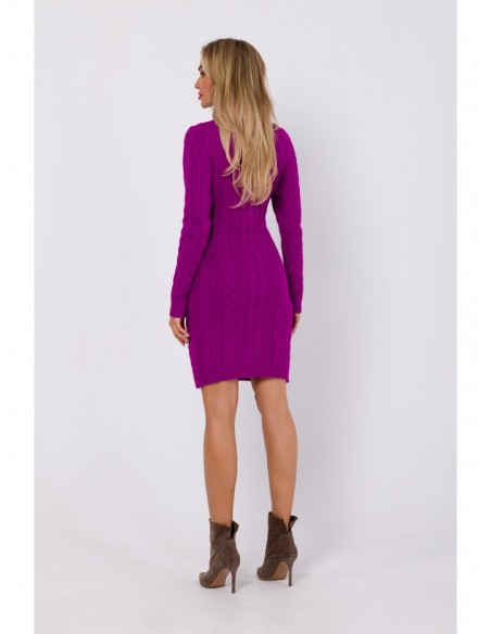 M773 Fitted sweater dress - purple