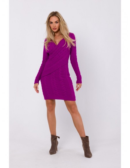 M773 Fitted sweater dress - purple