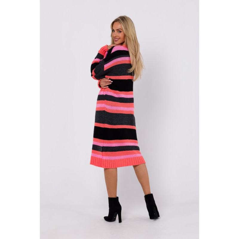 M774 Open front striped cardigan - model 2 2