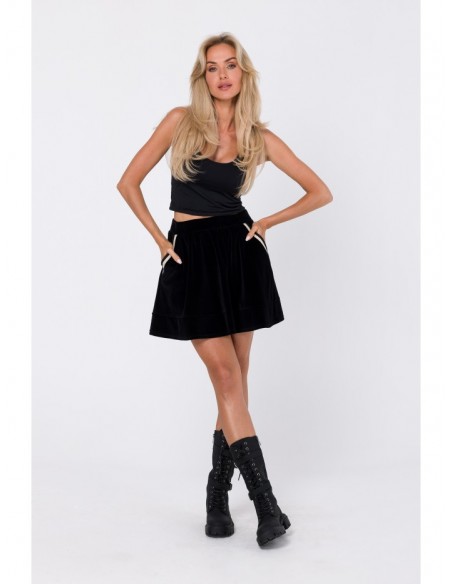 M768 Velvet skirt - black