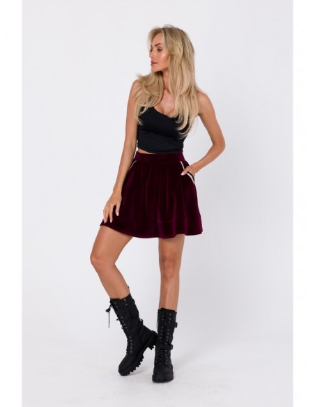 M768 Velvet skirt - maroon