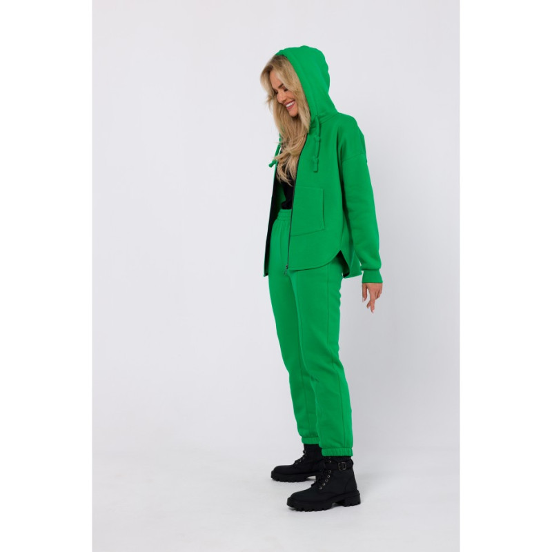M761 Zipped hoodie with a kangaroo pocket - green 2