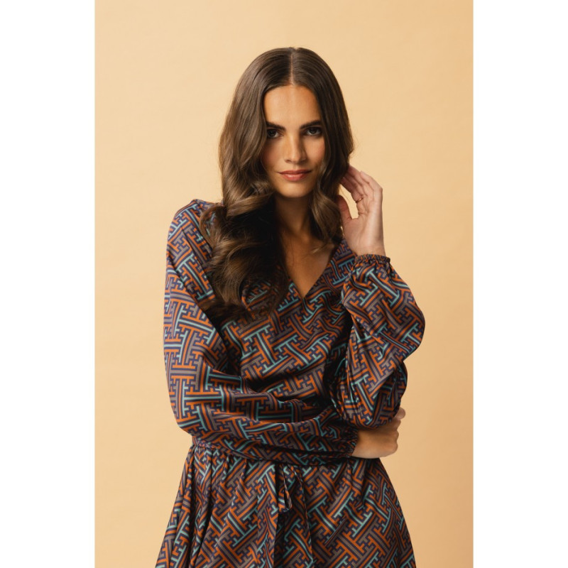 S349 Maxi dress with geometrical print - model 4 2