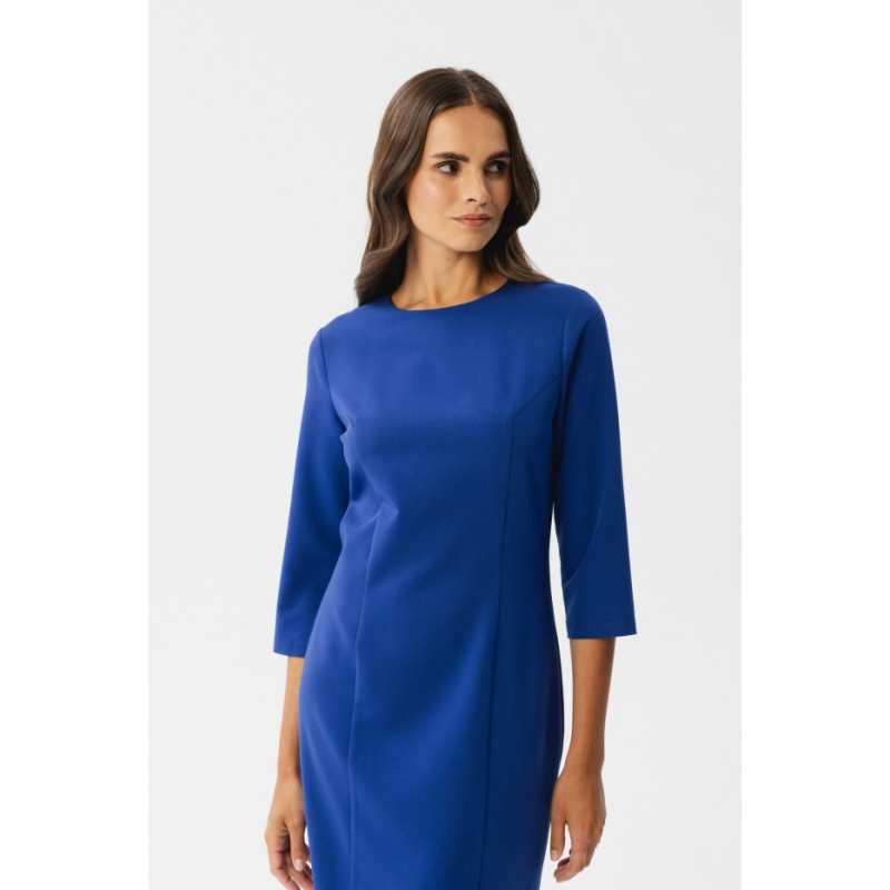 S350 Sheath dress with a front split - royal blue 2