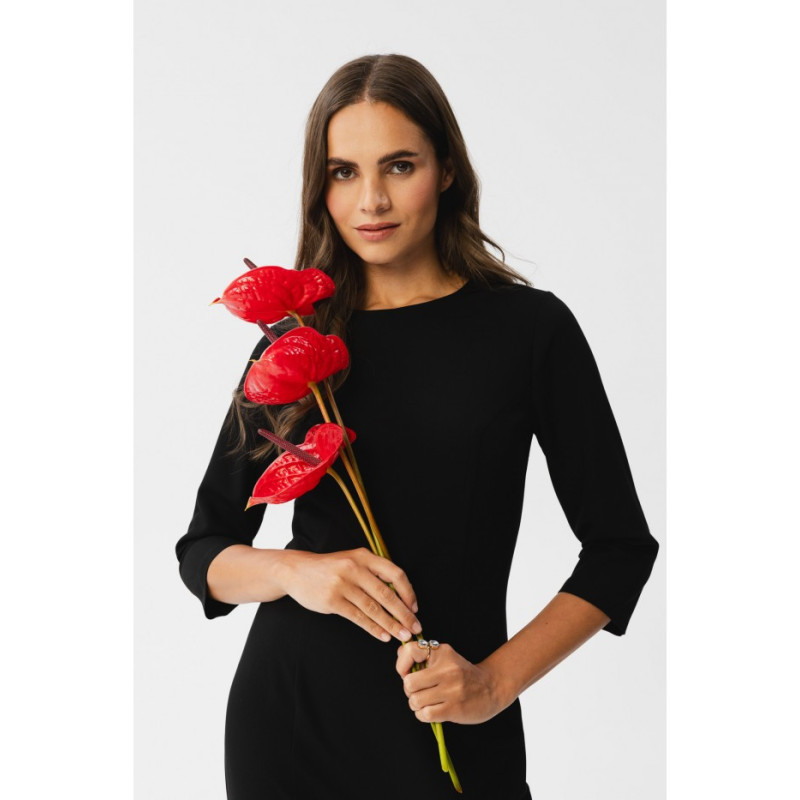 S350 Sheath dress with a front split - black 2