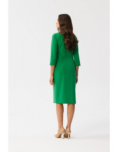 S350 Sheath dress with a front split - green