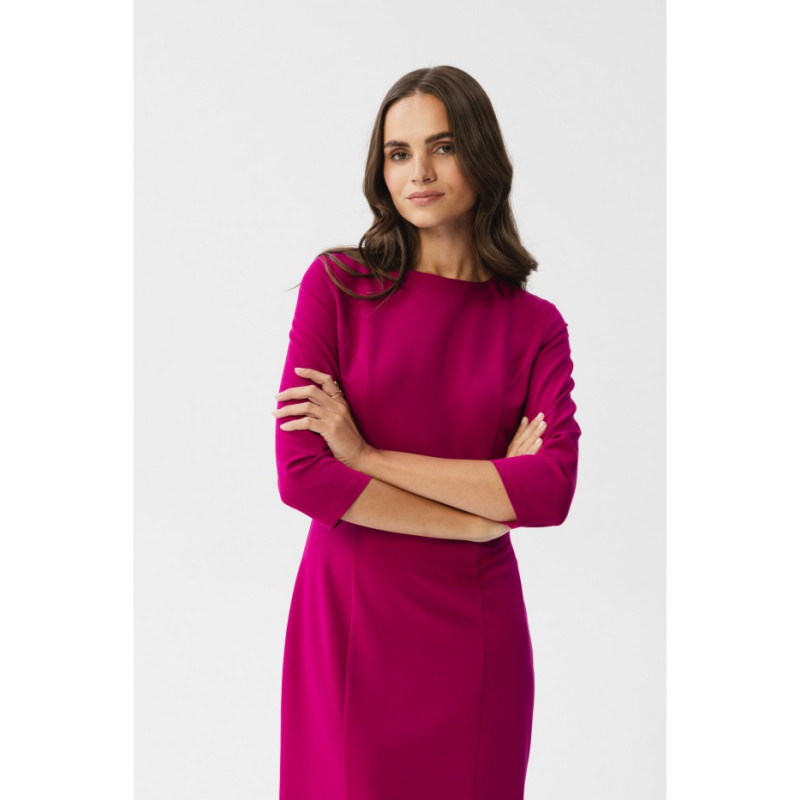 S350 Sheath dress with a front split - plum 2