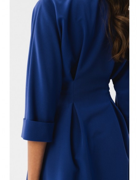 S351 Shirt dress with button down front - royal blue