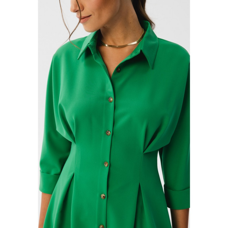 S351 Shirt dress with button down front - green 2