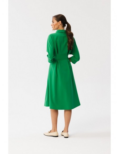 S351 Shirt dress with button down front - green