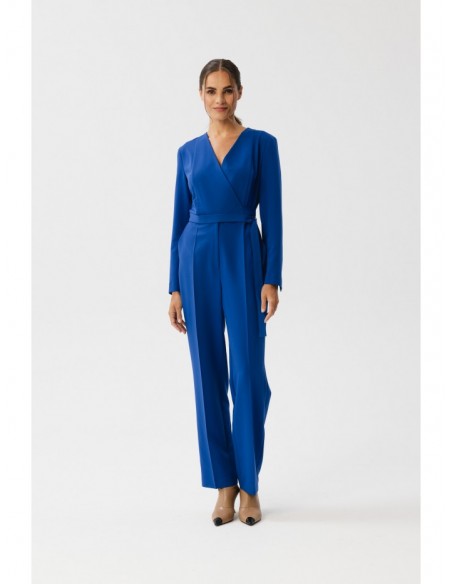 S352 Jumpsuit with a tie detail - royal blue