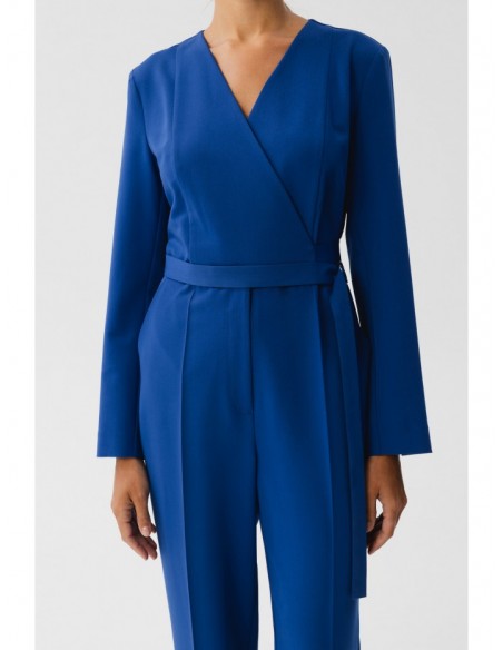 S352 Jumpsuit with a tie detail - royal blue