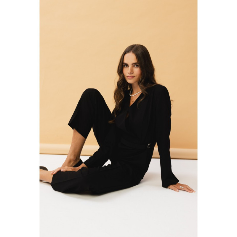 S352 Jumpsuit with a tie detail - black 2