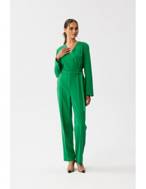 S352 Jumpsuit with a tie detail - green