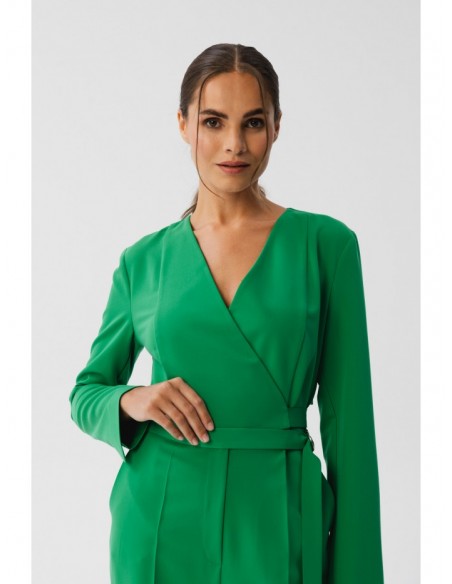 S352 Jumpsuit with a tie detail - green