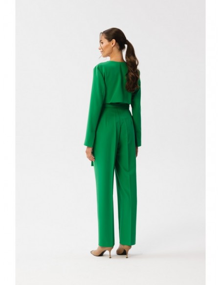 S352 Jumpsuit with a tie detail - green