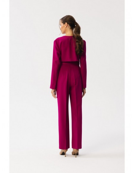 S352 Jumpsuit with a tie detail - plum