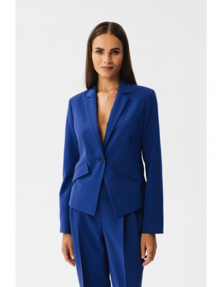 S353 Tailored single button blazer - royal blue