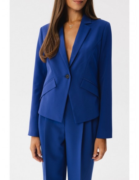 S353 Tailored single button blazer - royal blue