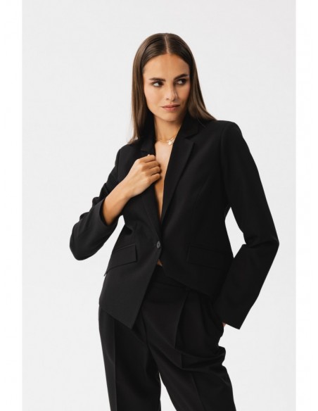 S353 Tailored single button blazer - black