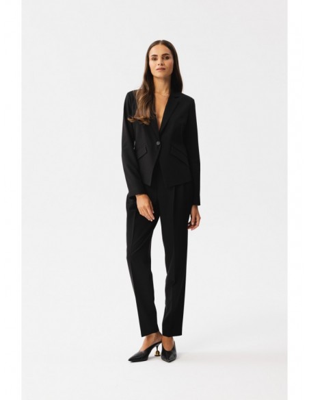 S353 Tailored single button blazer - black