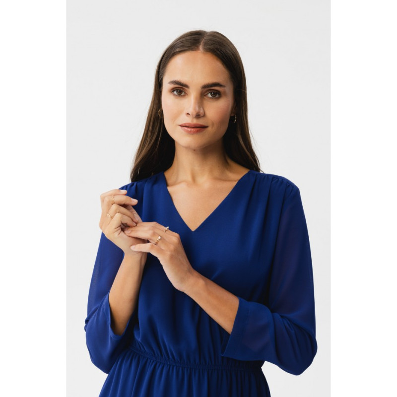 S354 Layered chiffon dress - royal blue 2