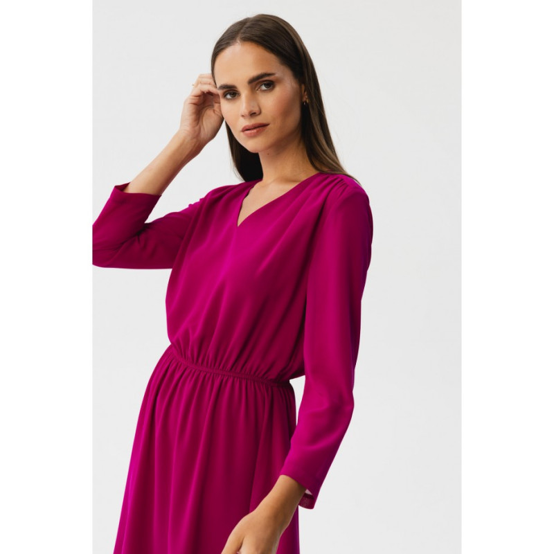 S354 Layered chiffon dress - ruby 2