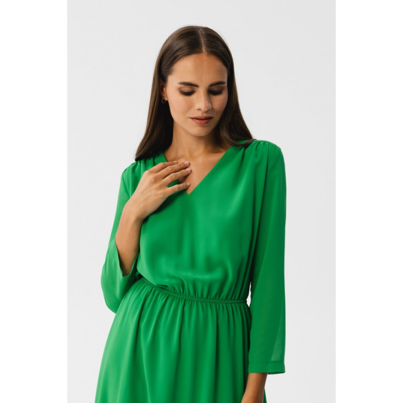 S354 Layered chiffon dress - green 2