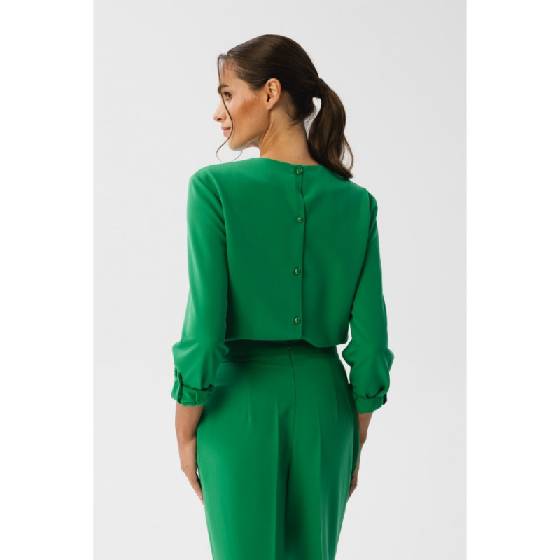 S355 Jumpsuit with a split neckline - green 2