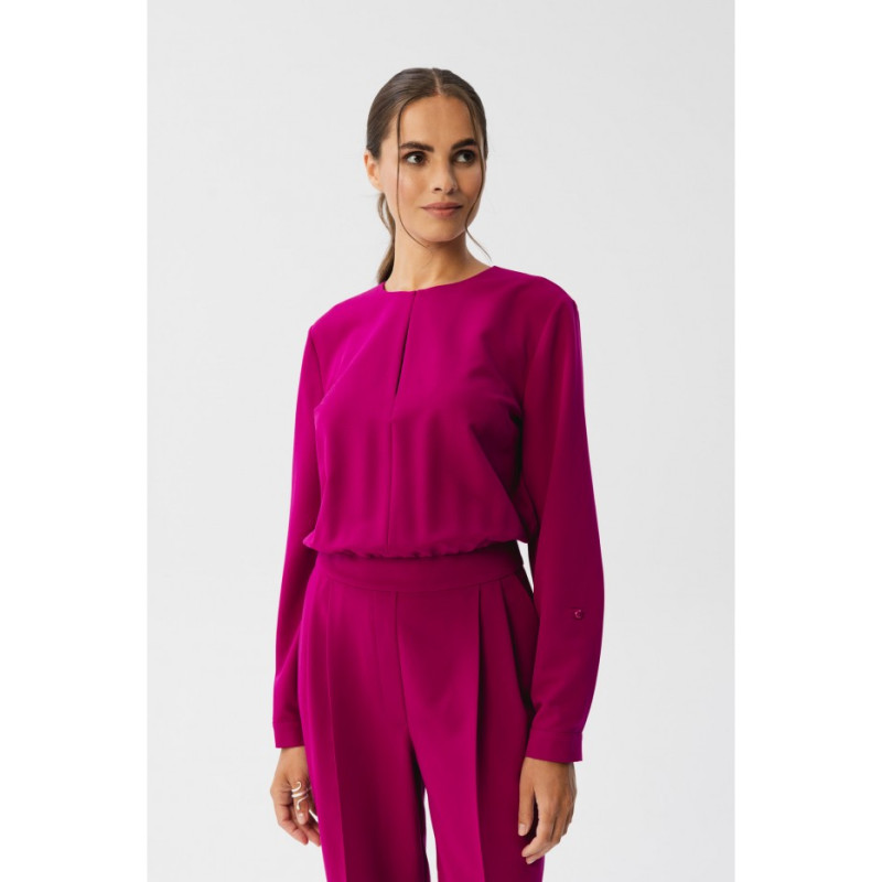 S355 Jumpsuit with a split neckline - plum 2