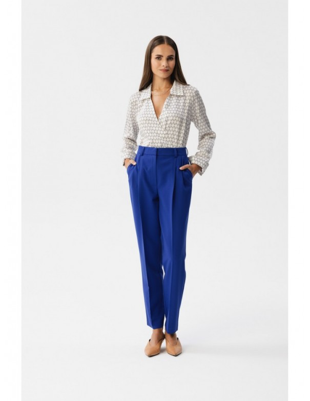 S356 High waisted trousers - royal blue