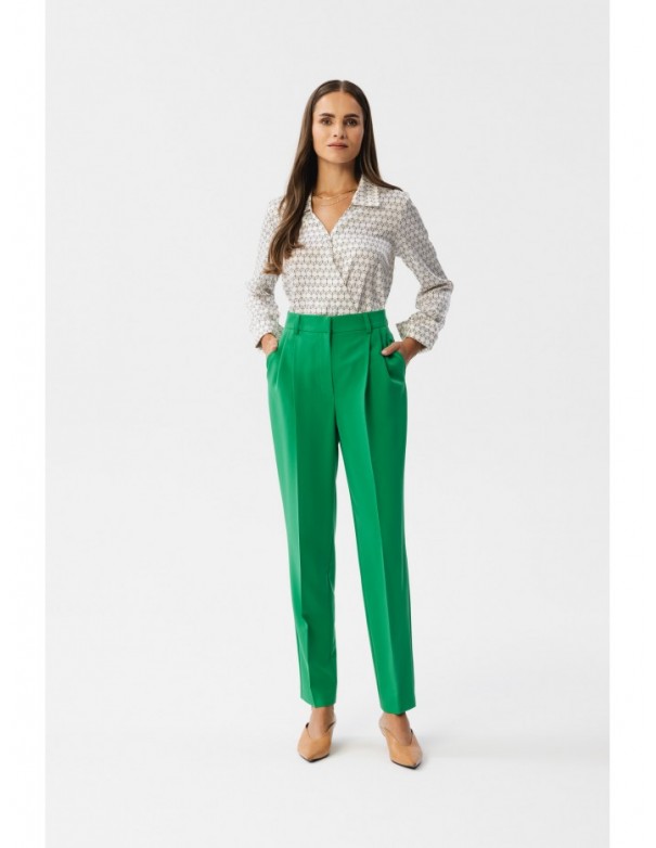 S356 High waisted trousers - green