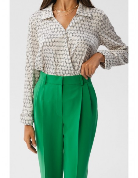 S356 High waisted trousers - green