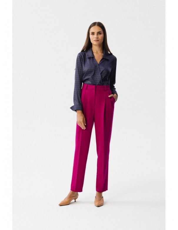 S356 High waisted trousers - plum