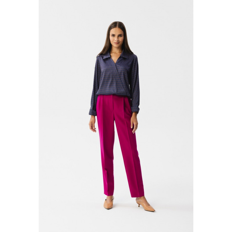 S357 Printed wrap front blouse - model 1 2