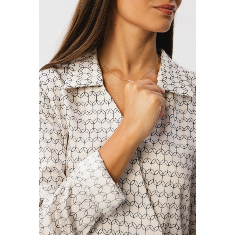 S357 Printed wrap front blouse - model 2 2