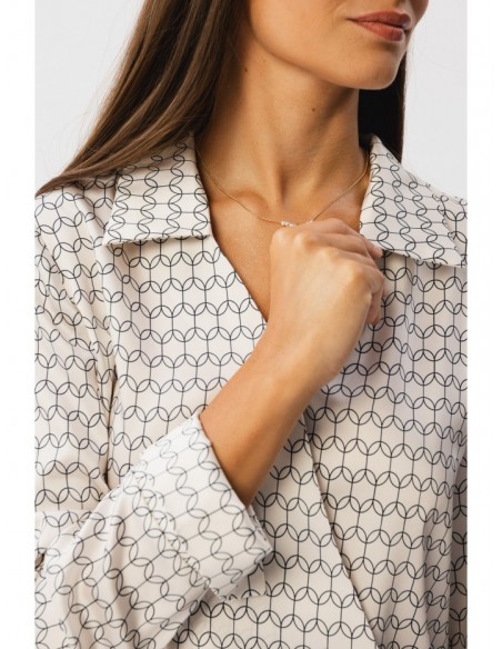 S357 Printed wrap front blouse - model 2