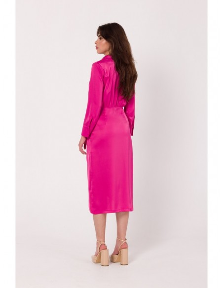 K172 Sheath dress with a wrap detail - pink