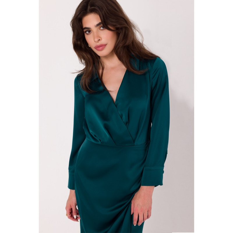 K172 Sheath dress with a wrap detail - green 2
