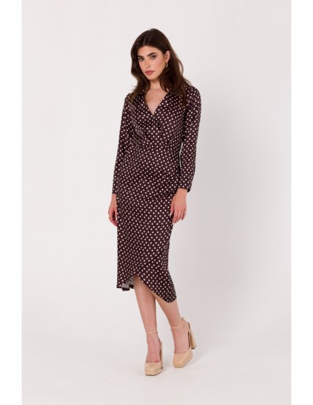 K176 Polka dot wrap dress - model 1