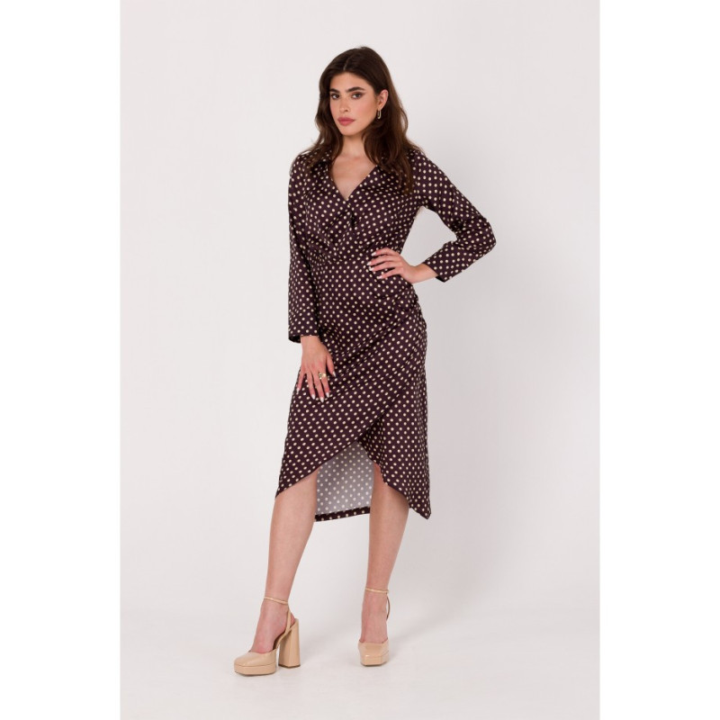 K176 Polka dot wrap dress - model 1 2